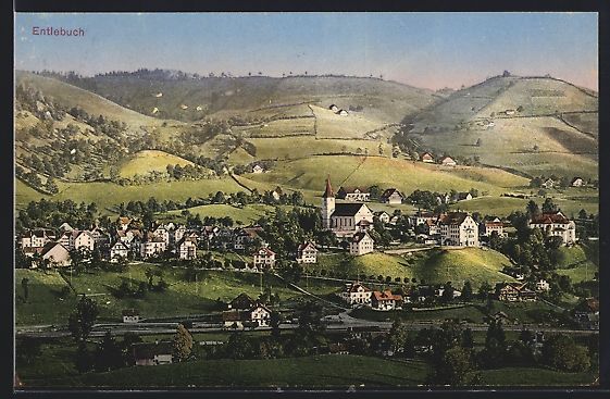 Cartoline postali: Entlebuch, Teilansicht mit Kirche – Usato da Berlin venduto da bartko-reher