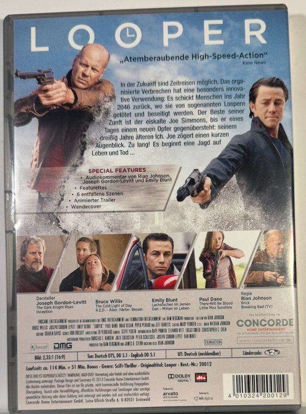 Tutti i DVDs: DVD LOOPER - BRUCE WILLIS JOSEPH GORDON-LEVITT EMILY BLUNT – Usato da Wisen venduto da gigisna 2