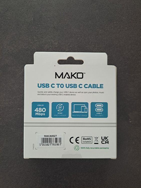 Cavi: 1 xUSB C – USB C / 100 W – Nuovo e nell'imballaggio originale da Wattwil venduto da andreas_inspire 2