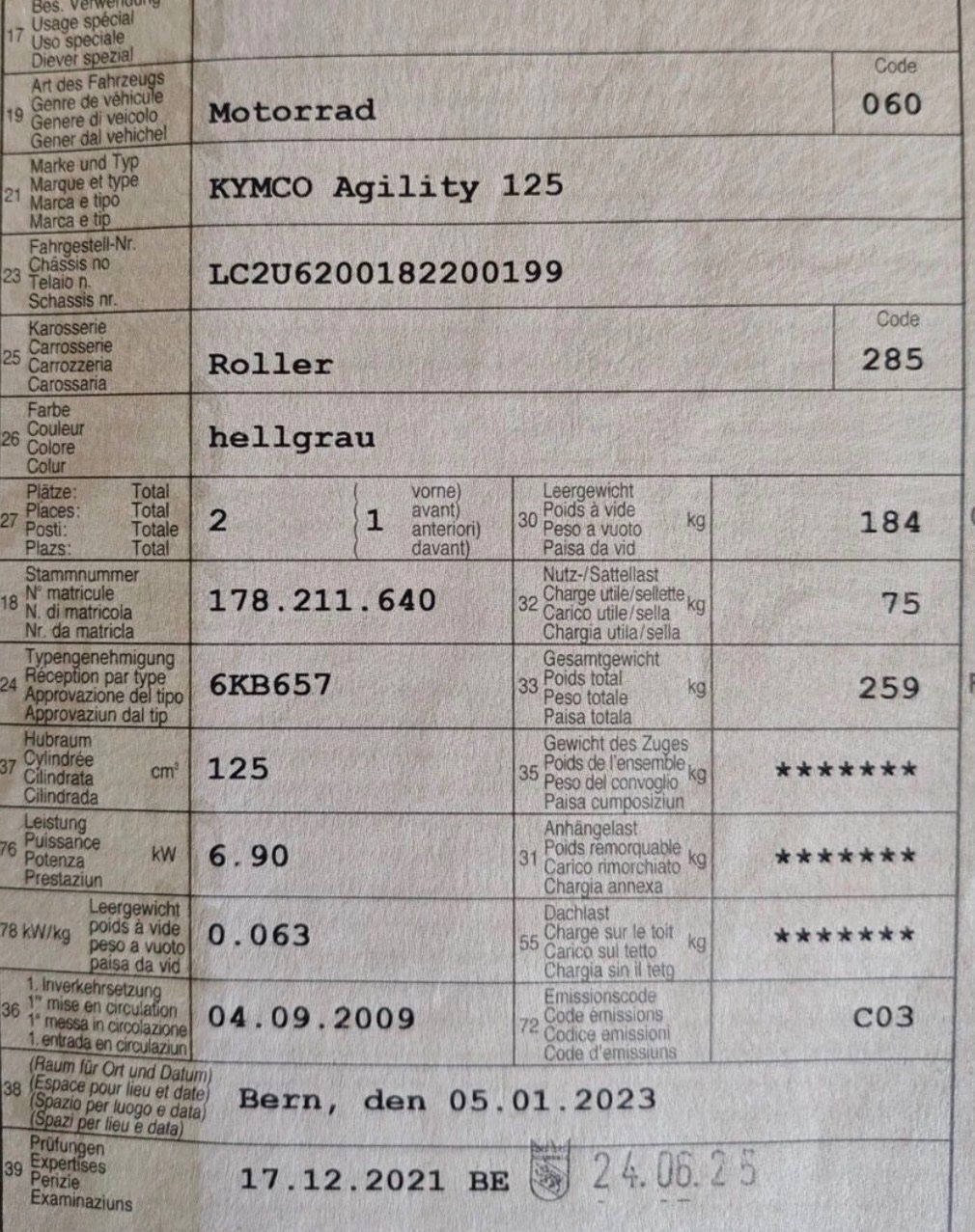 Strada: Roller KYMCO Agility 125 mfk 2025 – Usato da stallikon venduto da Guetze1990 2