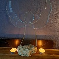 Glasengel im Stein Unikat von Künstlerin