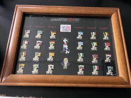 World Cup USA '94 Pins, gerahmt, komplett, Sammlerstück