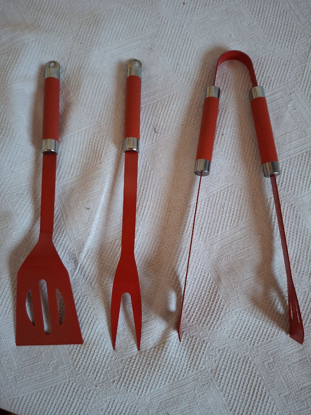Migros Set di posate: Grillbesteck 3er Set, in orange – Nuovo (secondo la descrizione) da Zürich venduto da wildflower26 1