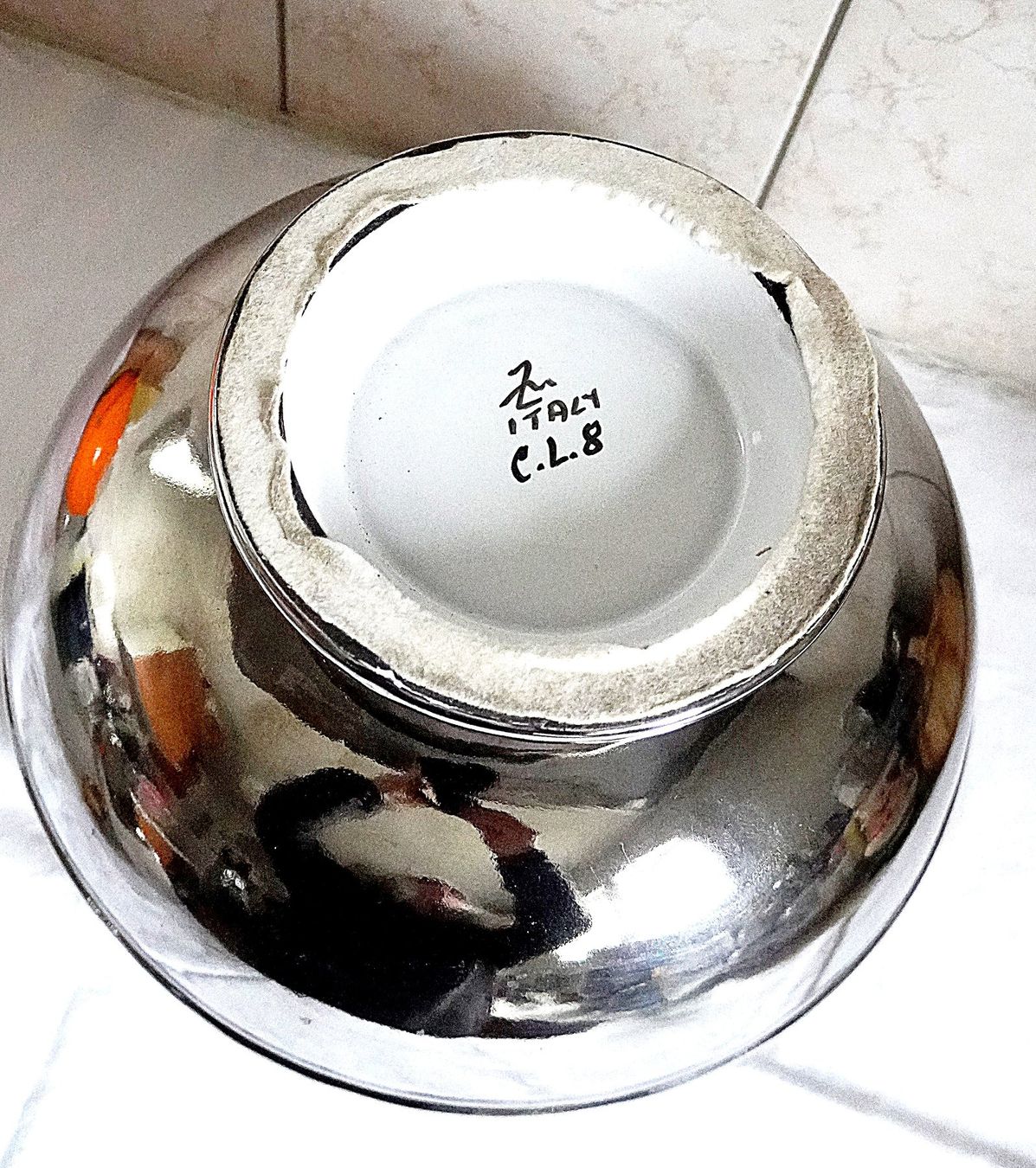 Pentole: Art Deco Steingut Dose Verchromt /Vergodet – Usato da Baar venduto da 2cvbaar 6