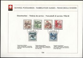 Sammelblatt Nr. 104 BIÉ Nr. 23-28 Ersttag SBK: 200.-