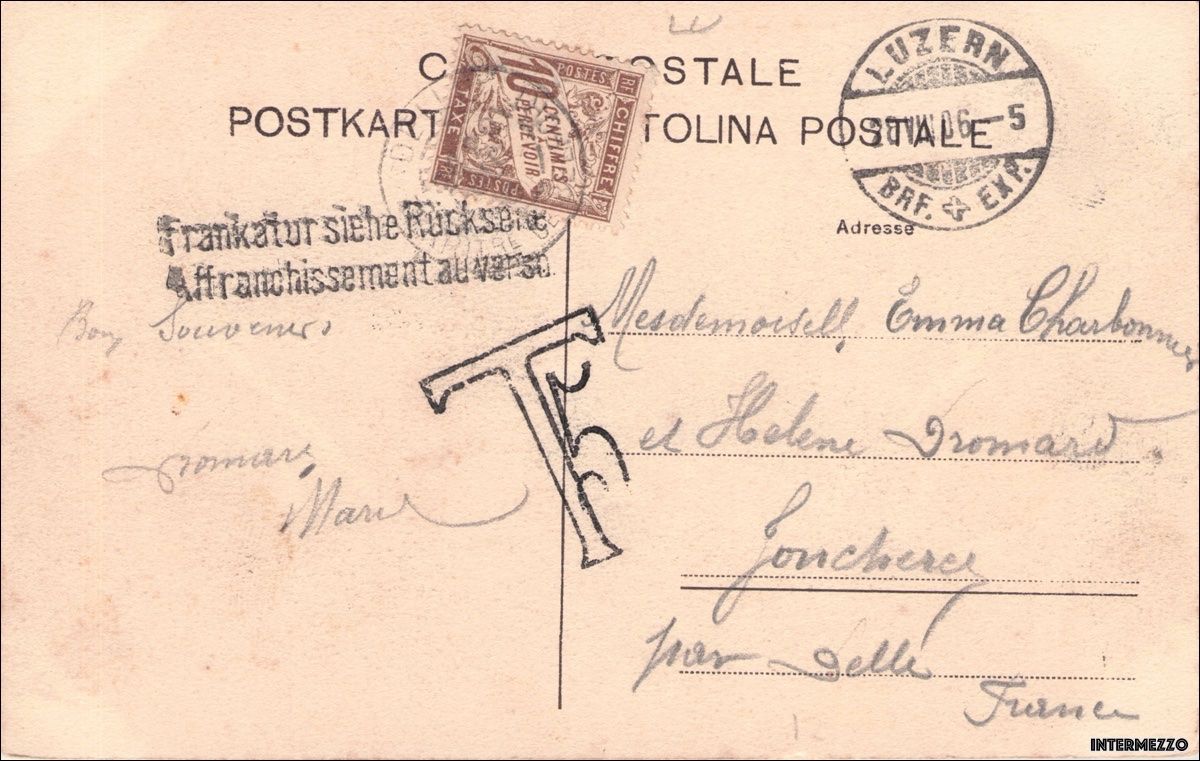 Cartoline postali: Luzern // 1906 Hotel Schweizerhof – Usato da Basel venduto da intermezzo12 1