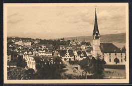 Wädenswil, Teilansicht mit Kirche aus d