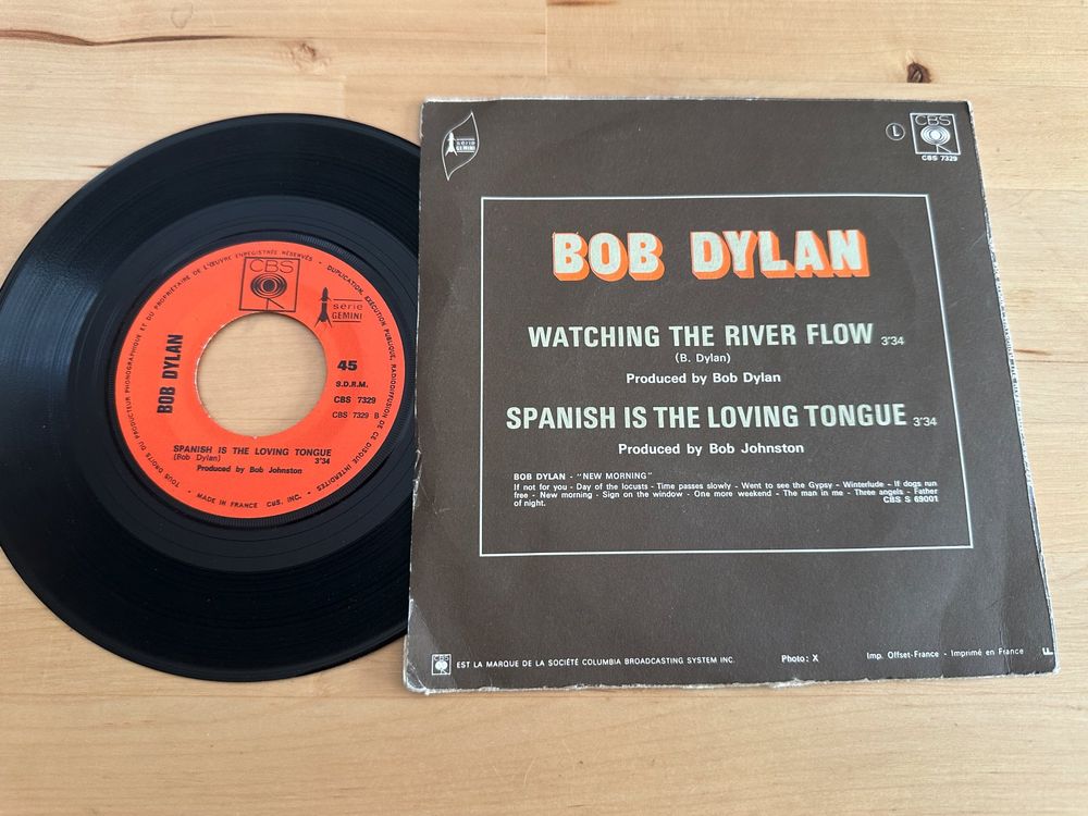 BOB DYLAN tolle Watching the river flow Single Frankreich (Gebraucht