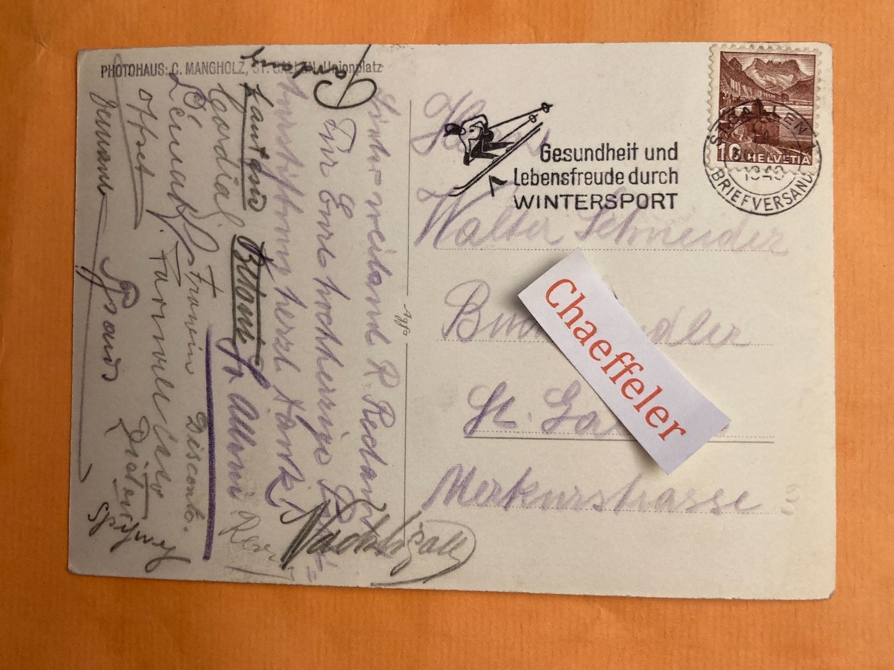 Cartes postales: St. Gallen 1940 – D'occasion à Zürich par Chaeffeler 1