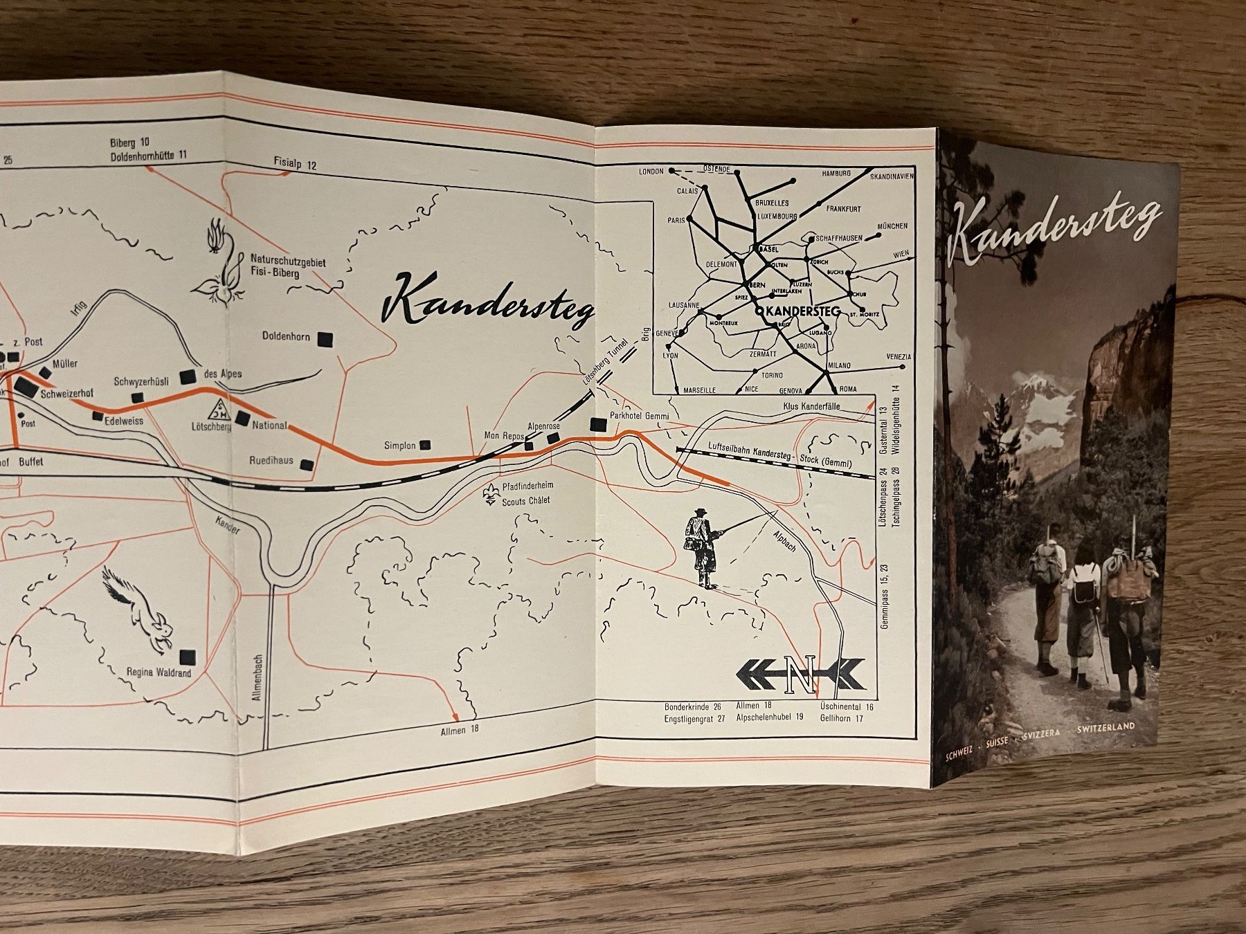 Cartoline postali: Kandersteg: Vintage Wanderführer, Schweiz – Usato da Hermetschwil-Staffeln venduto da militaria-schweiz 3