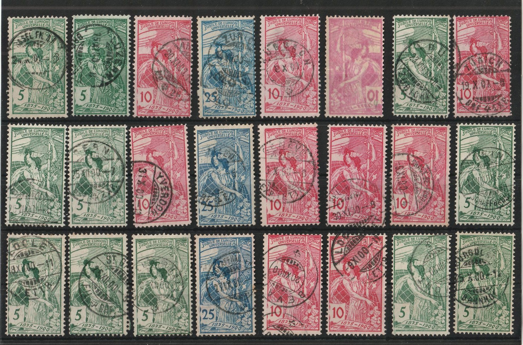 Tutti i francobolli: gutes Lot UPU 1900. gestempelt – Usato da Kradolf venduto da Sibang2