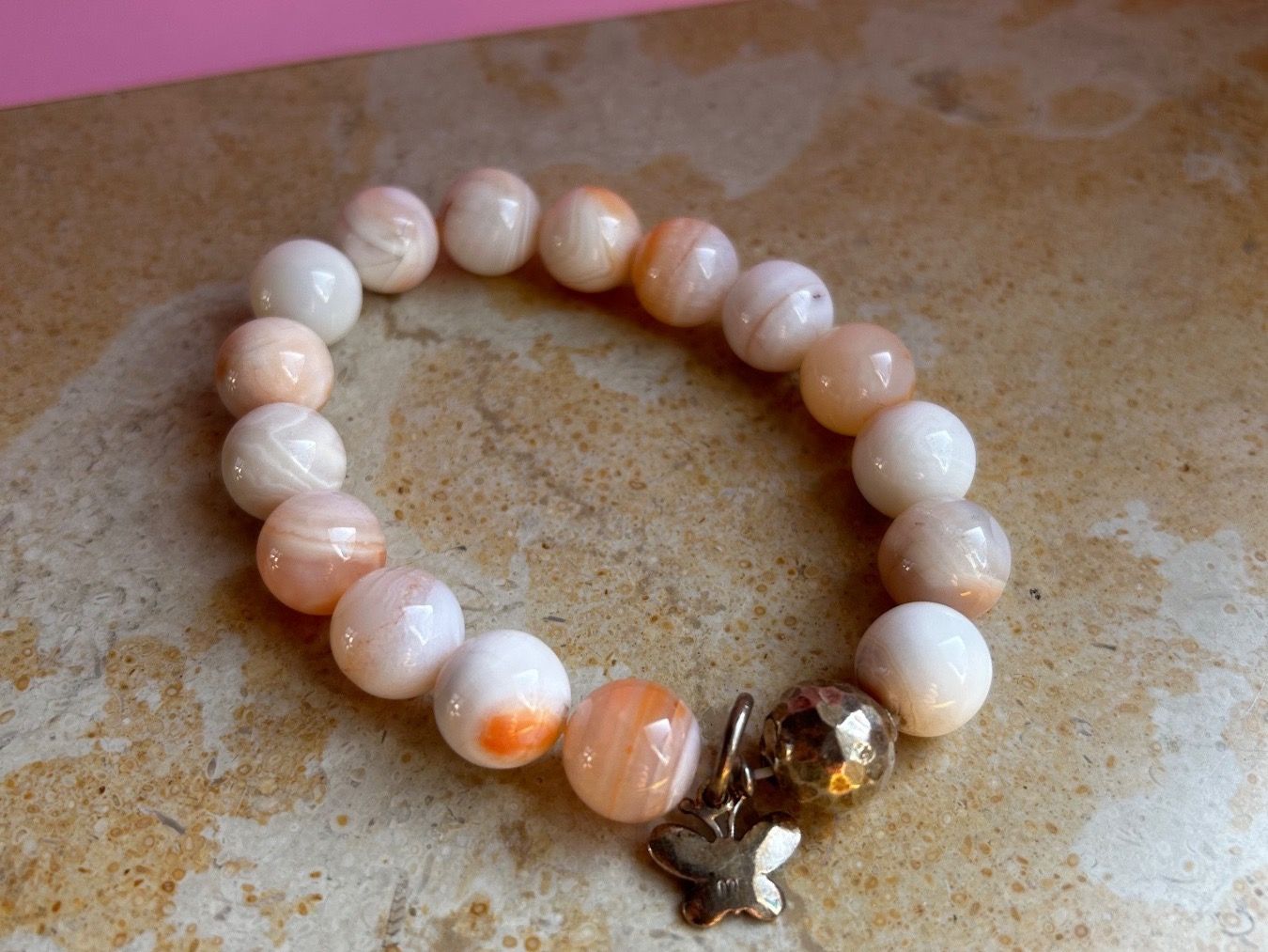 Bracciali & Braccialetti: Armband Achat weiss-orange – Usato da Dittingen venduto da Bellevista 2