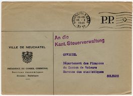 NEUCHÂTEL 2 GARE P.P. - seltener M-Stempel auf Beleg