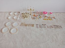 Puppen Geschirr Set Miniatur Goldiges Besteck sehr süss