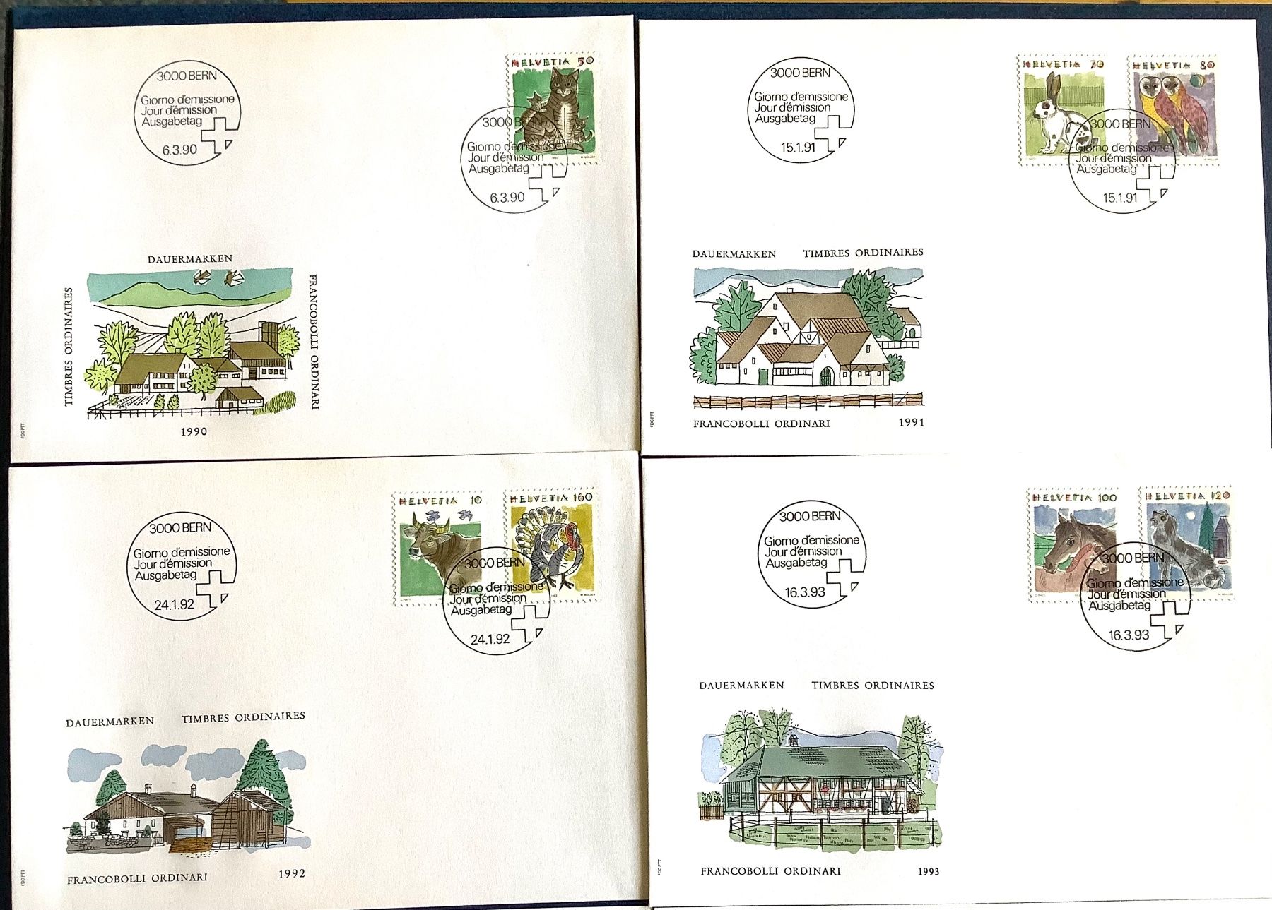 Tutti i francobolli: 1990-1995 / FDC Tiere – Nuovo (secondo la descrizione) da Liestal venduto da Skunk02 1