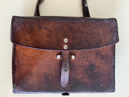 Antike Militär-Ledertasche leder braun gebraucht