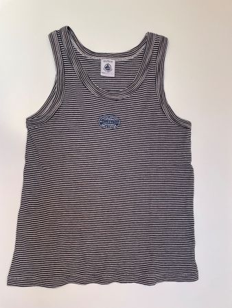 Petit Bateau Unterhemd dunkelblau gestreift Gr.116/4 ans