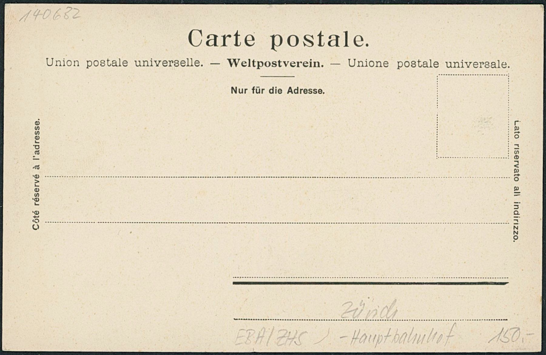 Cartoline postali: ZHS Zürich - Bahnhof - Bahn – Nuovo (secondo la descrizione) da Schindellegi venduto da dormay 1