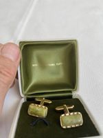 Quality Vintage Jade Gemstone Cufflinks in original box