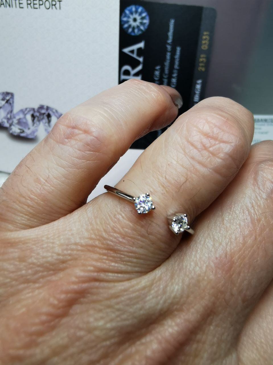 Anelli: Bague argent avec diamants de moissanite de 0,2 ct GRA – Nuovo e nell'imballaggio originale da Reconvilier venduto da Tsma67 5