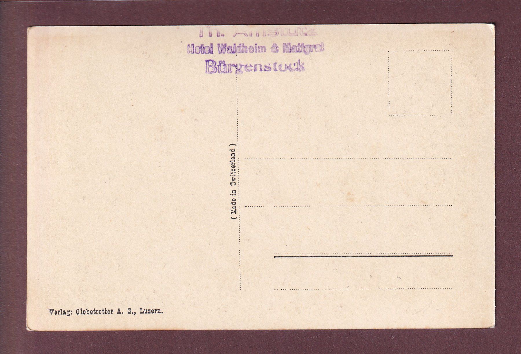 Cartoline postali: BÜRGENSTOCK - Felsenweg – Usato da Pully venduto da nicecards 1