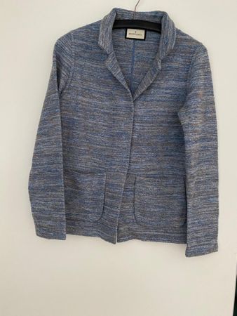 Bruno Manetti Blazer 38 Wolle/Nylon Blau Gestreift Frühlings