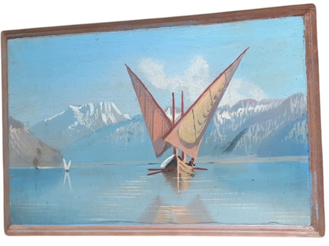 Barattoli: Holzschatulle Vedute antik Nr.2 – Usato da Mörschwil venduto da antiksalon21 2