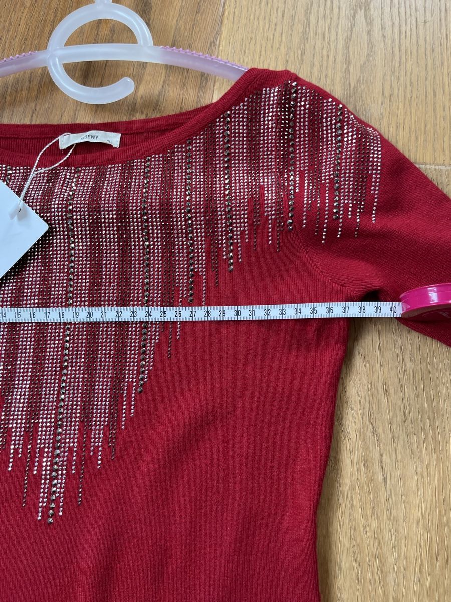 Vestiti: Rotes Kleid mit Strass - festlich, neu, Gr. TU – Nuovo e nell'imballaggio originale da Wädenswil venduto da Iana32 3