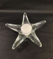 Teelichthalter Seestern aus Glas transparent guter Zustand