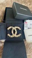 CHANEL Coco Mark Pearl Crystal Brooch Gold Tone