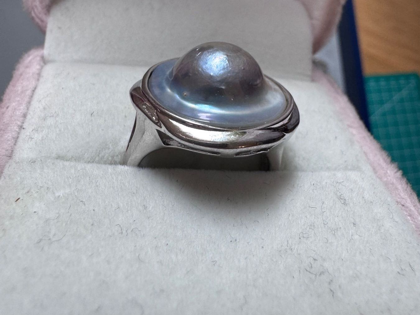 Ringe: Eleganter 925 Silberring mit Mabe Perle Gr.57 – Gebraucht aus Zürich von hanna1990 2