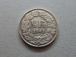 Abart 1/2 Fr.  1941 mit 1 Blatt zu viel über Fr.