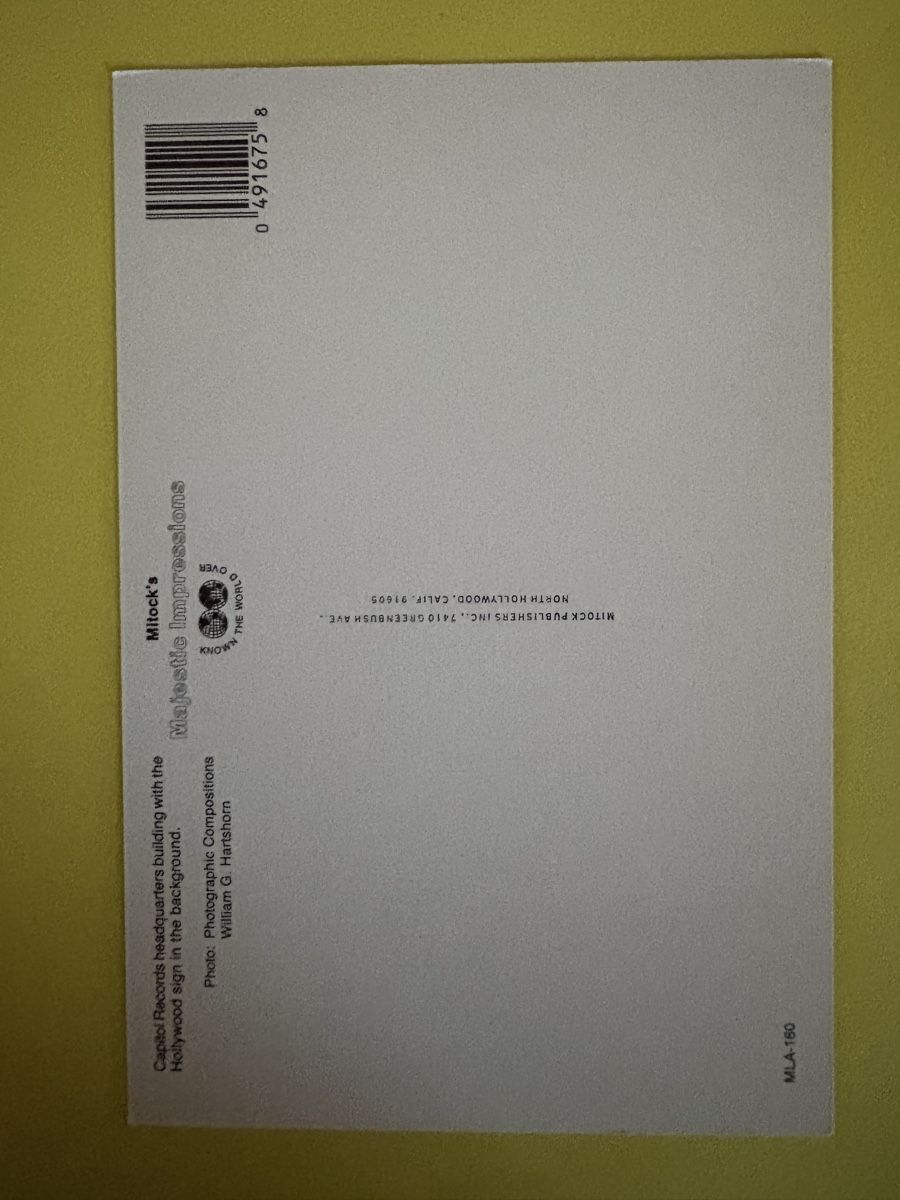 Cartoline postali: AK von Capitol Records / Hollywood – Usato da Rümlang venduto da Kartenpost1 1