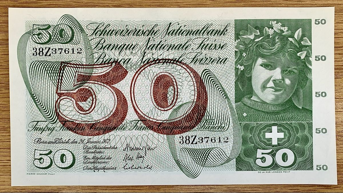 Banknoten: 50 Franken Schweiz 1972!!! UNC!!! – Neu (gemäss Beschreibung) aus Oberentfelden von NunoLouro