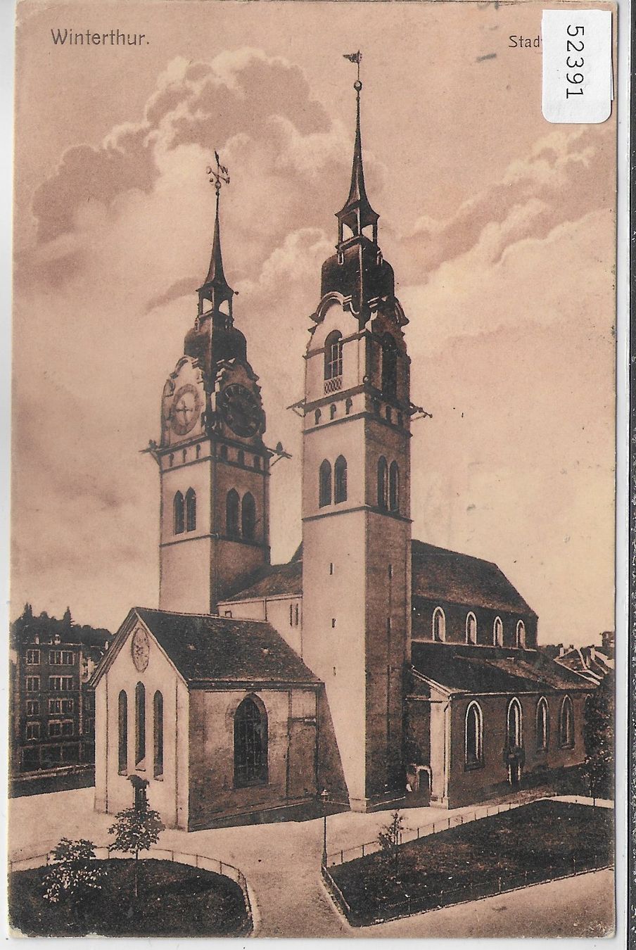 Cartoline postali: Winterthur - Stadtkirche – Usato da Ettingen venduto da Kartenplanet