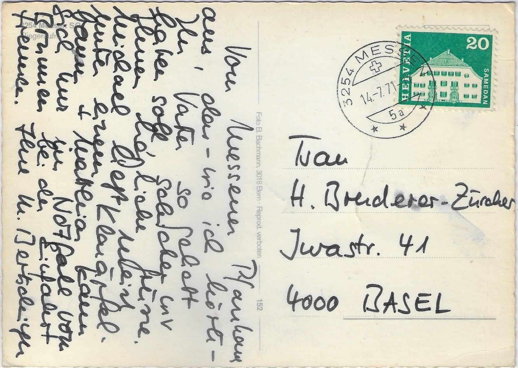 Cartoline postali: Flugaufnahme Messen SO – Usato da Ettingen venduto da Kartenplanet 1