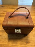 Vintage Kosmetikkoffer braun Leder Optik gebraucht