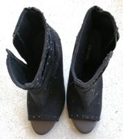 Stiefeletten mit Steinen, schwarz, Grösse 39