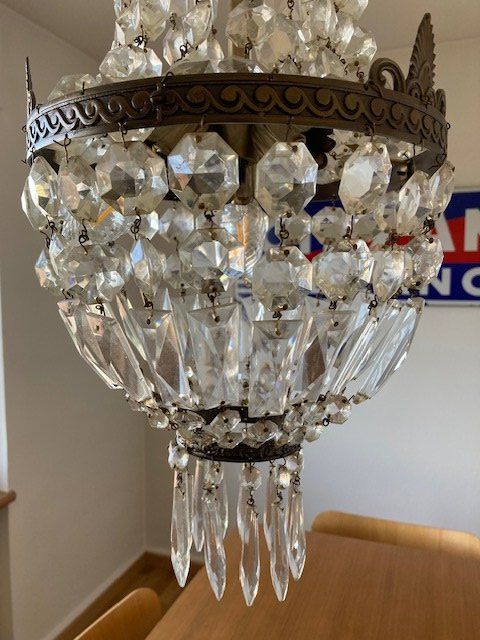 Lampadari & plafoniere: Antiker Leuchter mit Echtglas Gehänge – Usato da Meilen venduto da alb_vl72 1