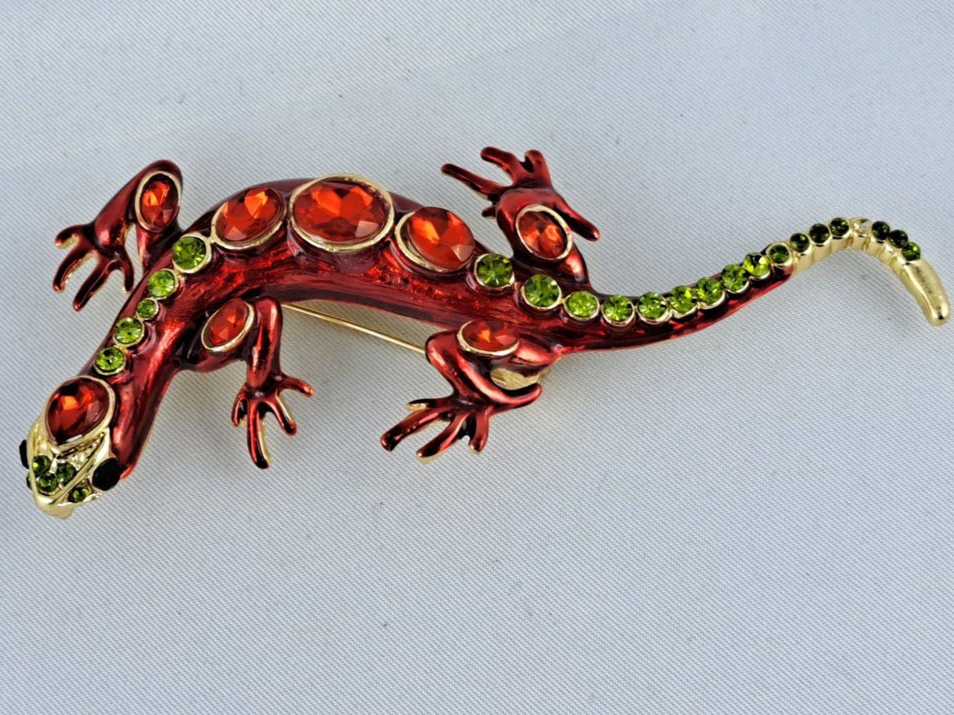 Broches & Aiguilles: Brosche - EIDECHSE mit Glitzersteinen - Neu - 10x5cm – Neuf avec emballage d'origine à Grenchen par Yamahwildstar16 1