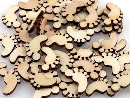 50 HOLZ FÜSSE - BASTELN - DEKORATION