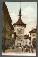 AK col Bern BE Zeitglockenturm, Marktbetrieb, Litho ≈ 1910 