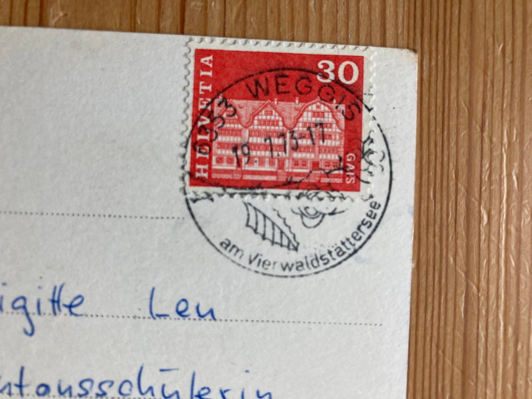 Ansichtskarten: Weggis mit Alpen - AK 1973 – Gebraucht aus Oberuzwil von Henri09 1