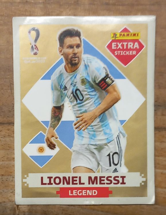 Lionel Messi Gold Sticker Panini 2022 (Neu (gemäss Beschreibung)) in ...