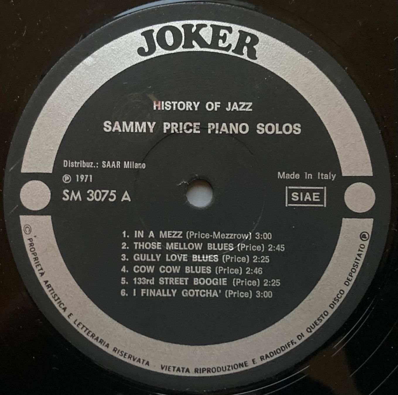 Vinyles: SAMMY PRICE - PIANO SOLOS – D'occasion à Poliez-Pittet par Newtown-Records 2