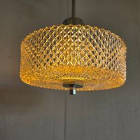 Vintage 1970 Deckenlampe Ceiling Lamp Glas Schirm Leuchte