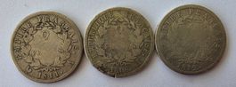 France lot de 3p. de 2 francs napoléon 1811A/1808I/1812W