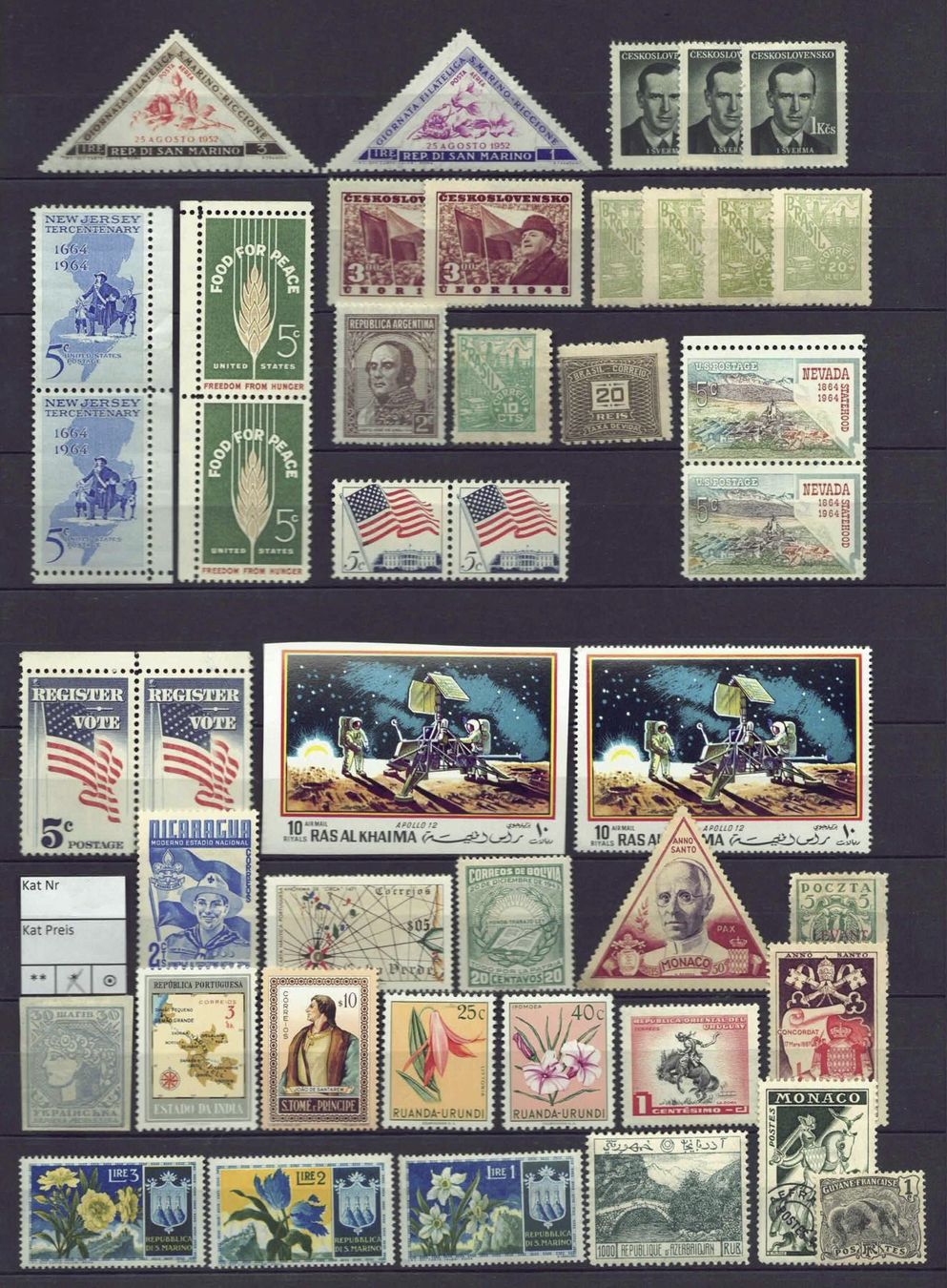 Tous les timbres: Allerlei einmal um die halbe Welt postfr** – D'occasion à Basel par Pfefferschootte 2