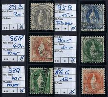 Stehende Helvetia, verschiedene Werte gest. SBK 177.-