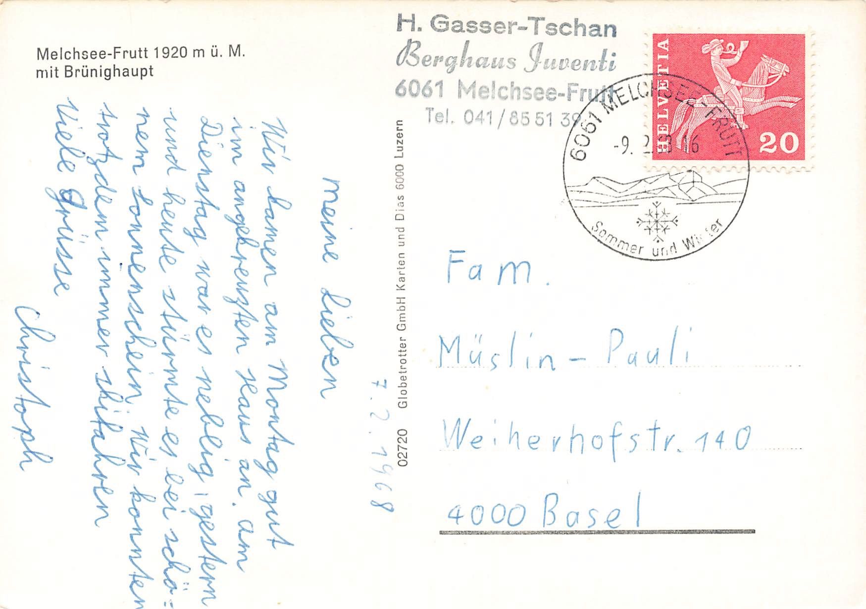 Cartoline postali: Melchsee frutt brunighaupt G – Usato da Biasca venduto da Blenio71 1